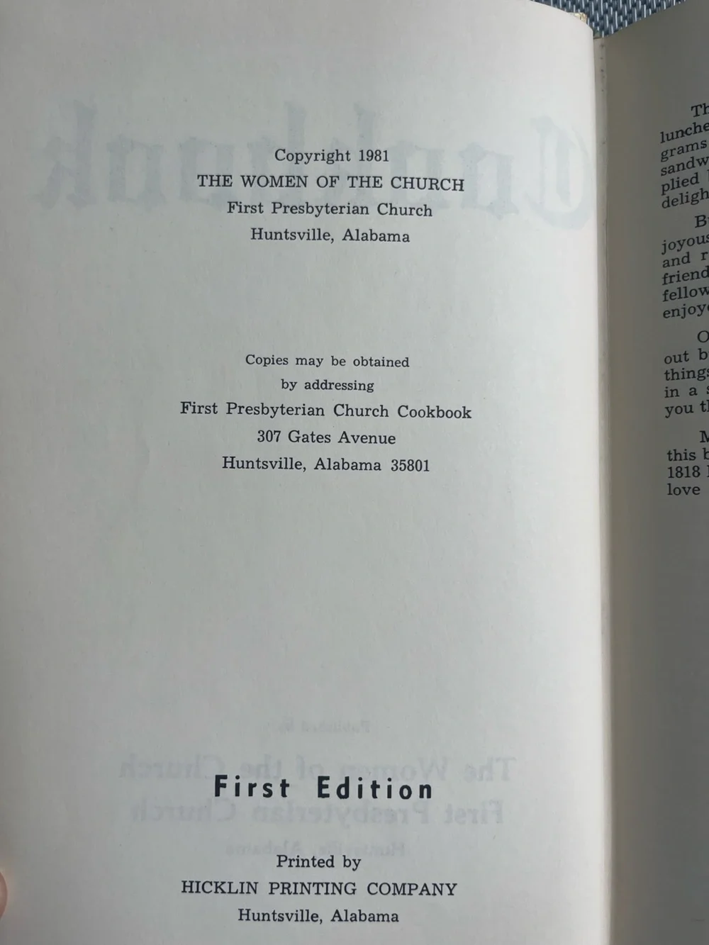 Vintage cookbook 1981